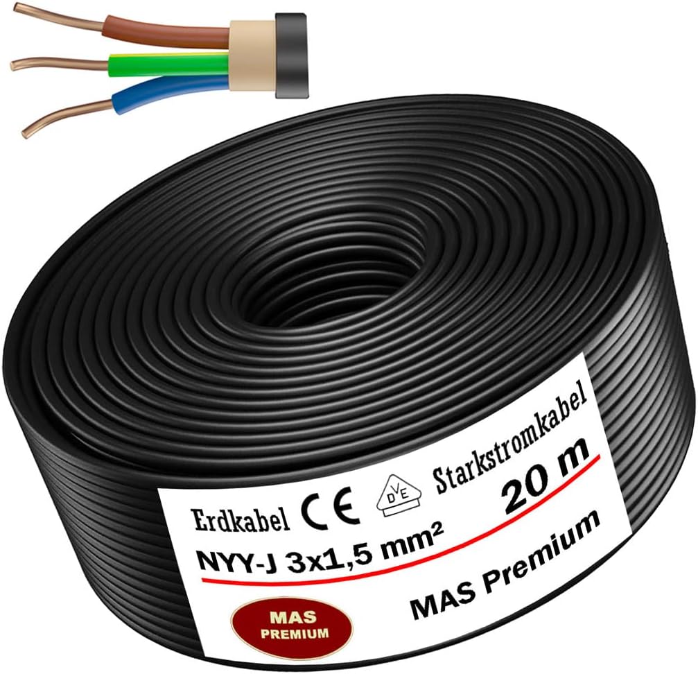 COURONNE DE 5 MÈTRES DE FIL ÉLECTRIQUE 3 mm² MARRON