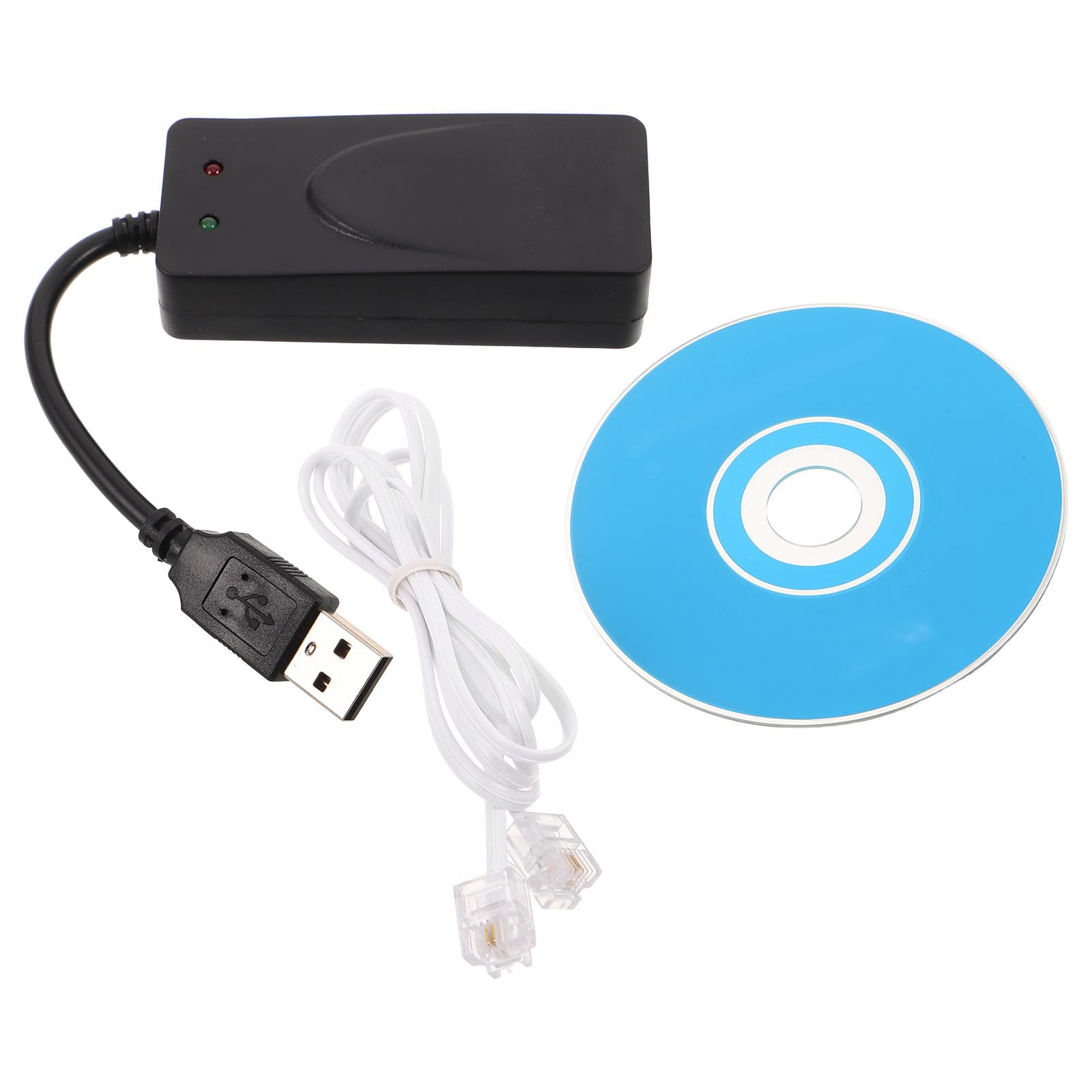 Modem Fax USB 56k Doppia Porta, Compatto per Ufficio