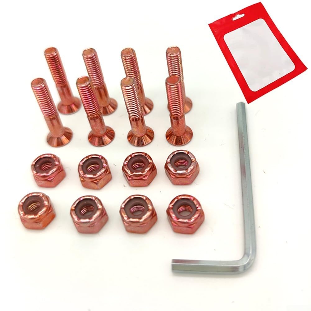 8pcs Skateboard Hardware Set 1 Pollice viti, dadi e chiave in acciaio al carbonio (viola)