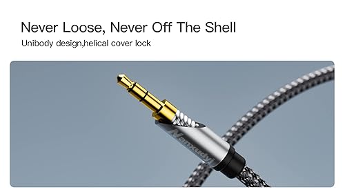 Miniatura 10 de Cable auxiliar Nanxudyj de 20 pies, 0.250 in macho a 0.138 in, cable auxiliar TRS compatible con auriculares, laptop, dispositivos de cine en casa y