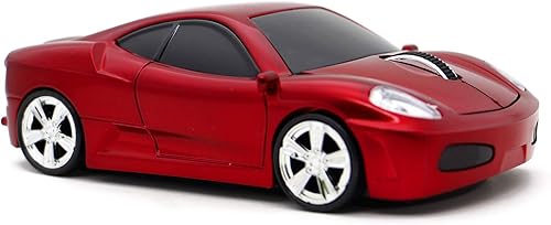 Miniatura 9 de Ai5G Ratón inalámbrico deportivo para coche, ratón USB para computadora, óptico, 2.4 GHz, con faro 1600 DPI para PC, portátil, MAC (dorado)