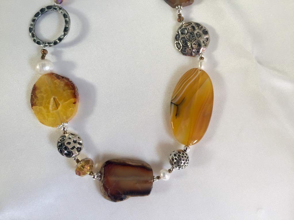 Collana lunga Donna in Pietre Dure "Zafferana", regolabile