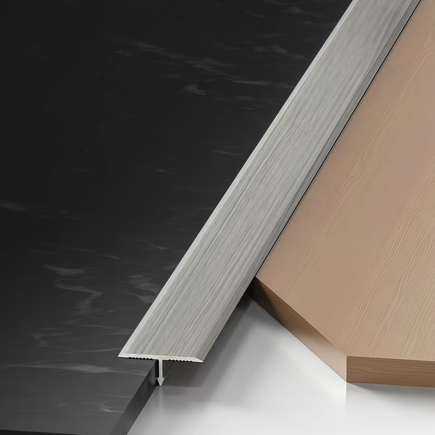 Tira de transición de aluminio de 33 mm divisor en T para suelo pack de 3 piezas
