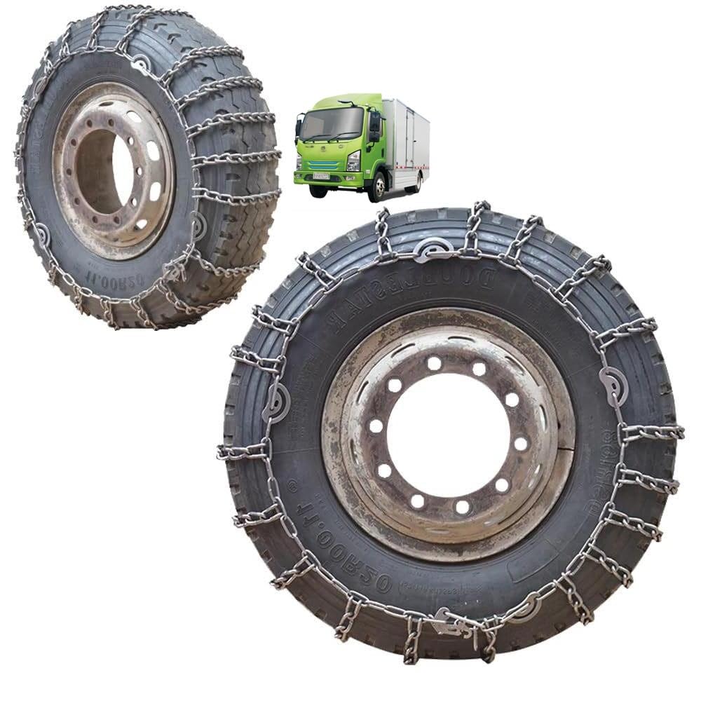 9mm Set of 2 Snow Tire Chains for Car SUV Pickup Trucks Van Trucks ATV Semi Trucks Light Truck Heavy Goods Vehicles in Snow, Ice, Sand and Mud 315/70R22.5 9mm 11R22.5