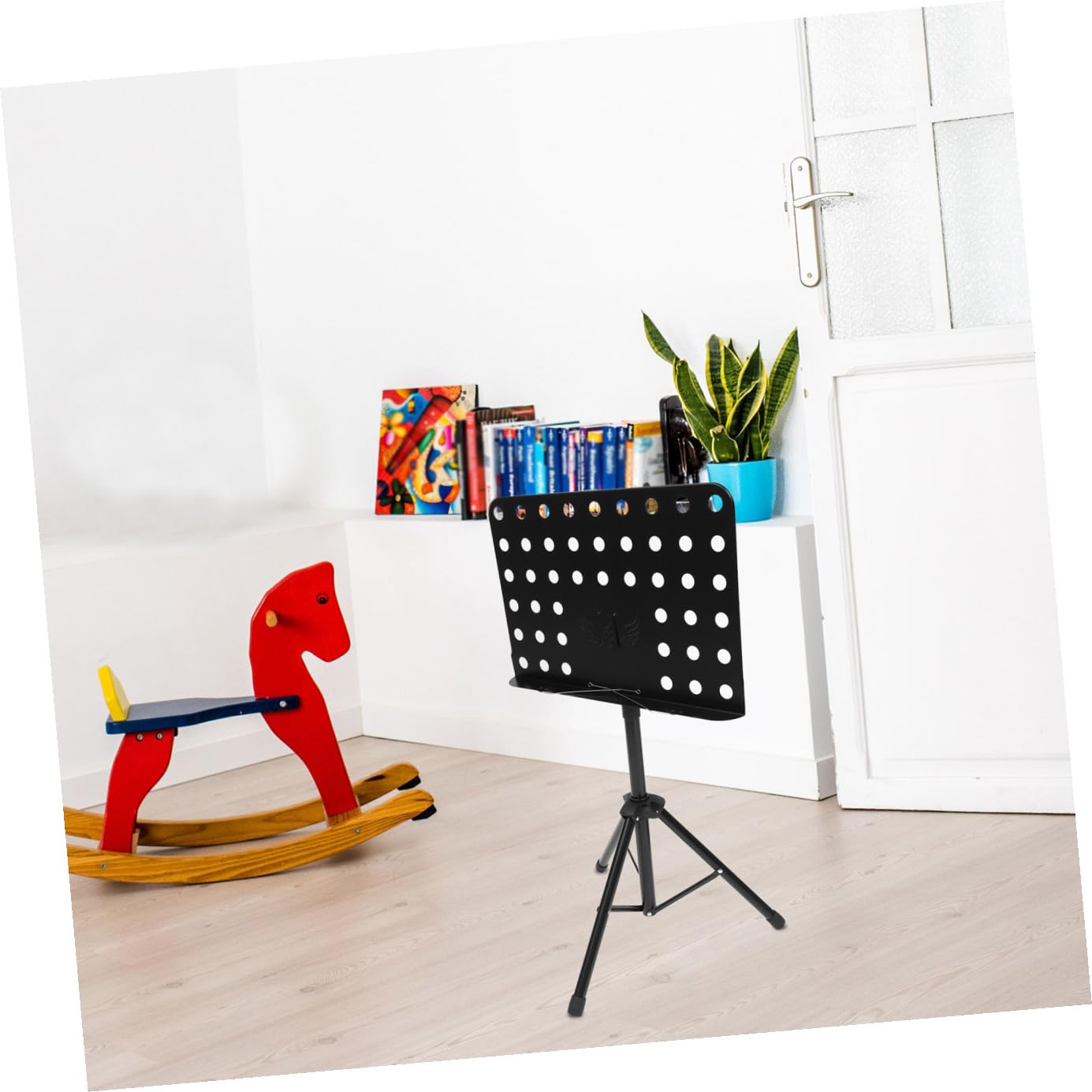 Kisangel Atril para Partituras Multifuncional Portátil, Plegable y Ajustable, Acero Abs, Negro, para Guitarra, Violín y Tablet, Soporte Estable para Música y Libros, Adecuado Equipo