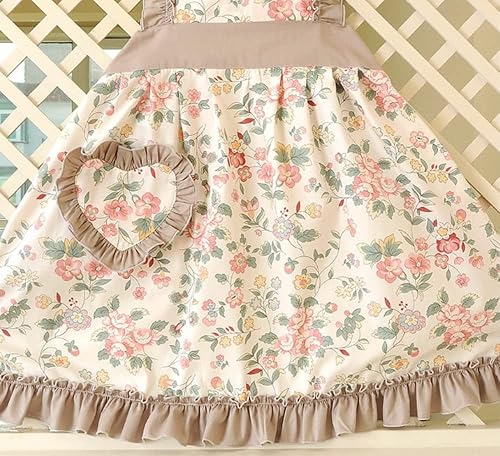 Miniatura 3 de CRB Fashion Delantal de cocina para mujer  Delantales de chef de cocina con bolsillo para damas, mujer, mujer