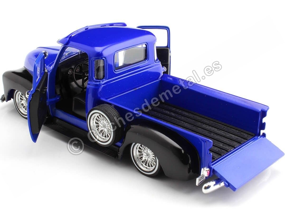 1953 Chevy 3100 Pickup Truck Blue and Black Low Rider Collection 1