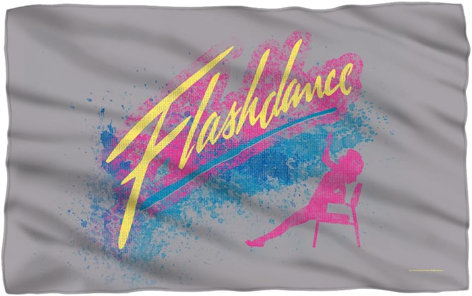 Flashdance Romantic Teen Musical Movie Retro Splatter Logo Fleece Blanket