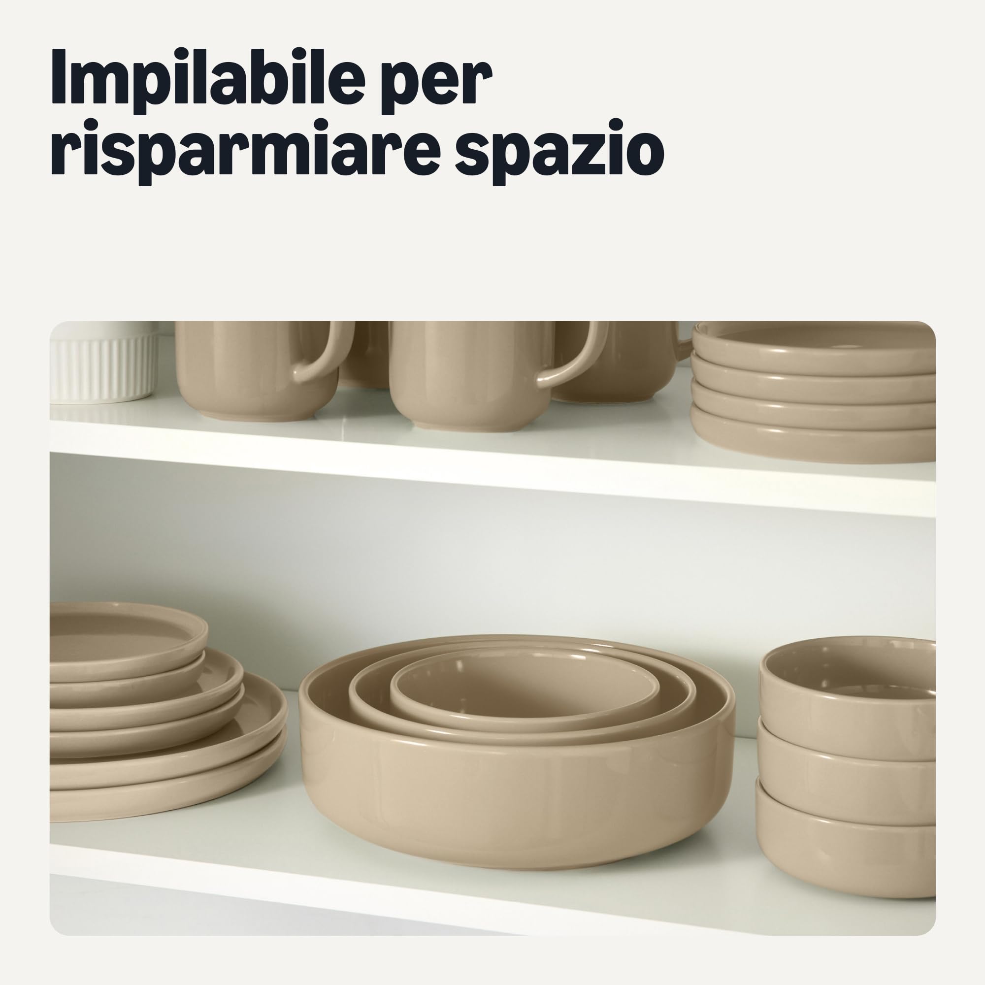 Amazon Basics Ciotole in Gres Smaltato, Set di 3 Pezzi, Lavabili in Lavastoviglie, Grigio Lino