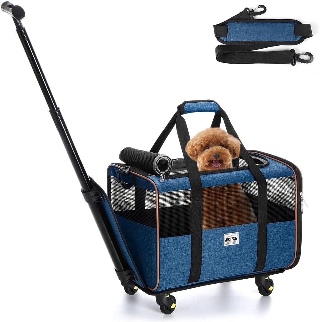 Lekesky Airline Approved Pet Carrier on Wheels Premium