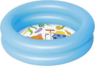 Tilz Paddling Pool For Kids - Inflatable Pool 2 Ring Kids Swimming Ring Small Pool For Summer - Swimming Pool For Garden Backyard Outdoor Pool Kids Paddling Pool For Toddlers 61 x 15 cm (Blue)