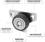 Set of 4 Side Mount Casters, 1.25 Inch Small Rubber L Shaped Plate Caster 140lbs Load Low Profile Mini Ball Bearing Non Swivel No Noise Caster Wheels with Screw for Home Office Furniture Appliance