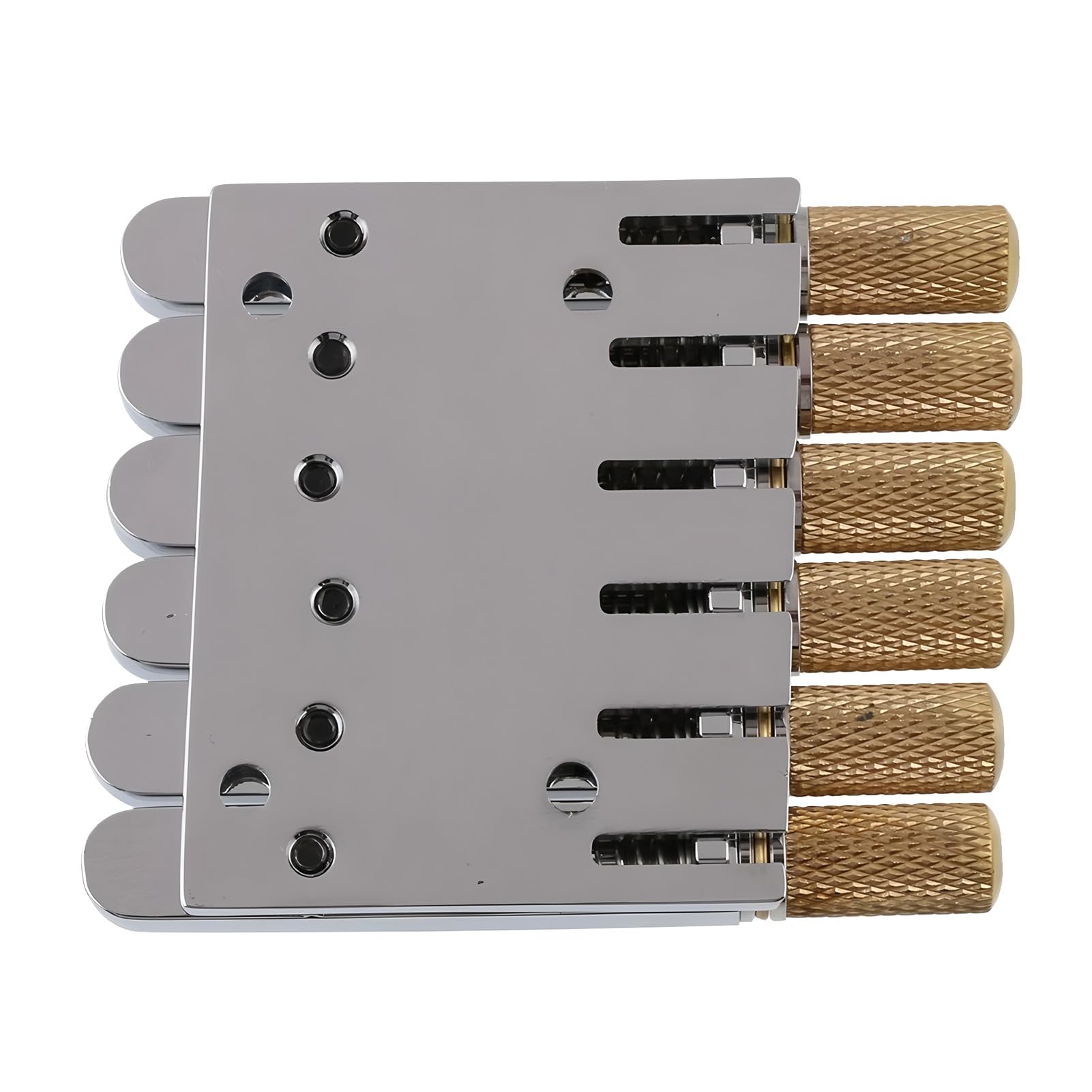 Domary Ponte per Chitarra Senza Testa Spaziatura delle Corde da 10,5 Mm Cordiera in Lega di Zinco con Dado in Ottone per stabilità Dell'accordatura della Chitarra Elettrica