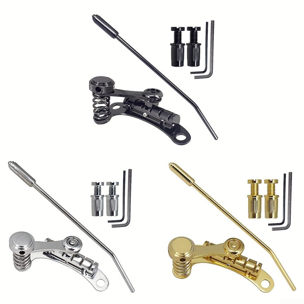 Jazz Guitarra Tremolo Vibrato Puente Cordal, Para SG Les Paul LP Estilo Guitarra Piezas de Repuesto Oro, 103 * 55 * 46.5 mm (Negro)