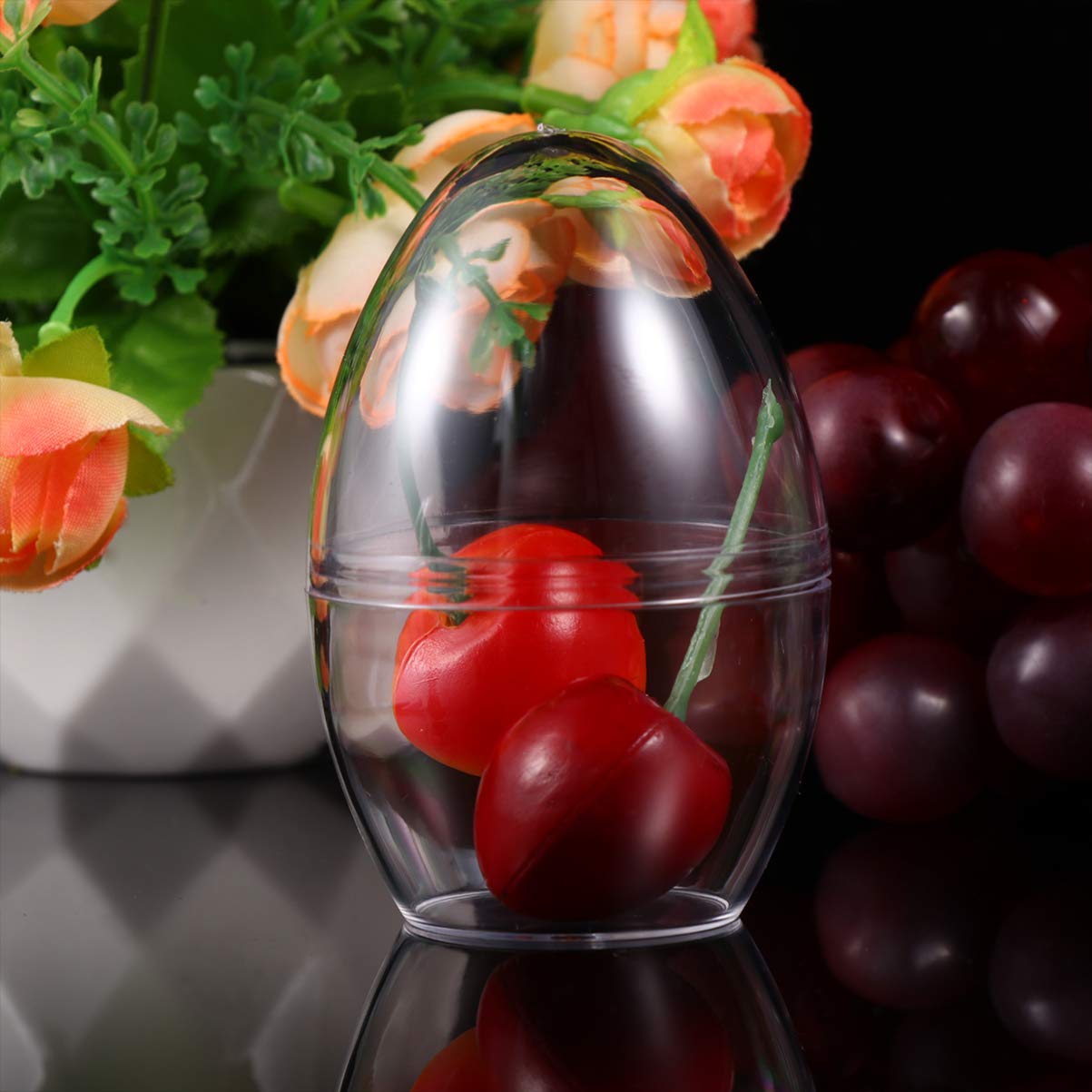 Ipetboom Clear Easter Eggs: 8pcs Clear Plastic Eggs Fillable, Candy Boxes  for Easter Wedding Party Christmas Home Decor, Empty Transparent Ornaments  Plastic Ball Hollow Ball, 3x2in – BigaMart, image size:1203x1203