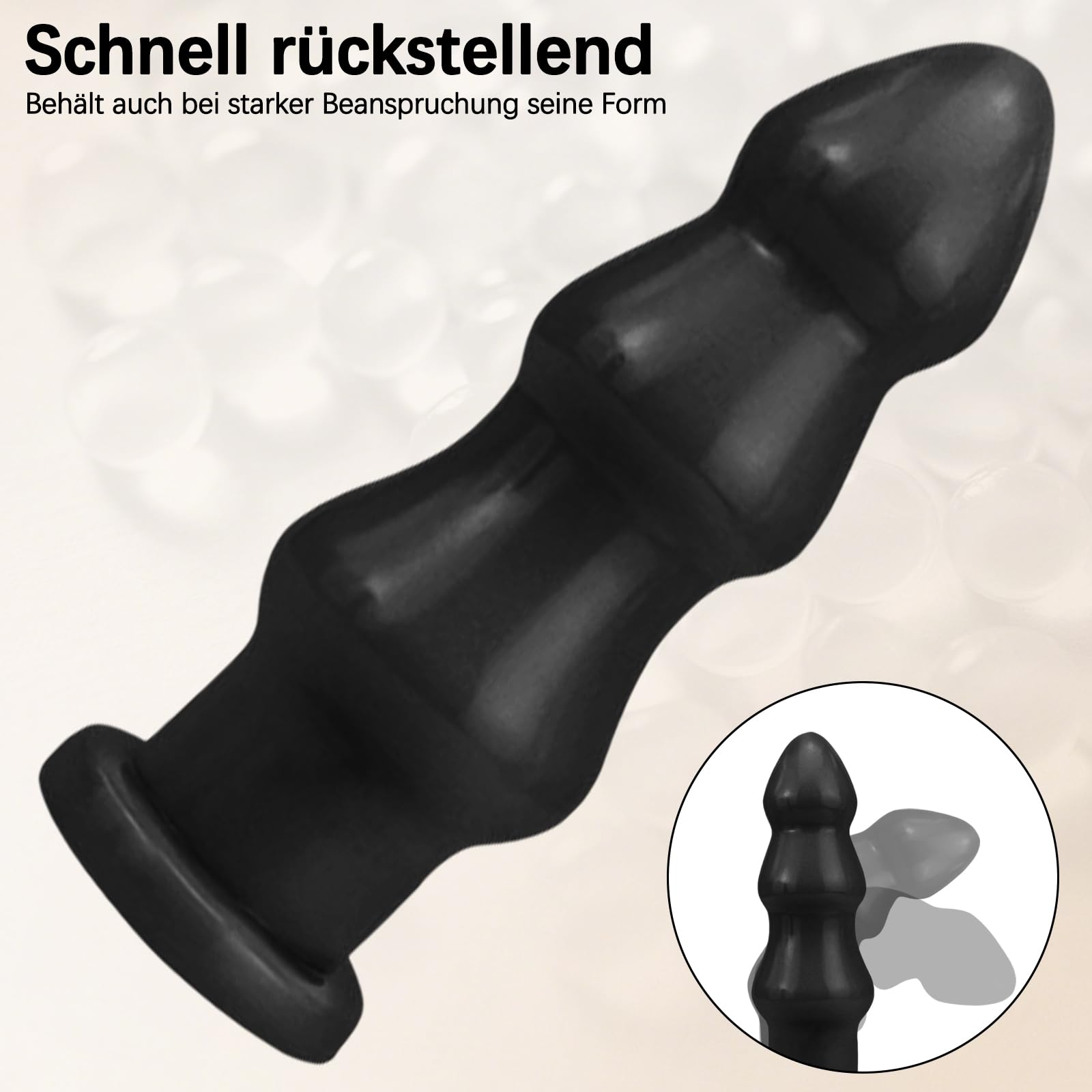 BDSMLOVE Palline anali con 3 Palline, Plug Anale Donne Uomo Coppia Dilatatori Anali SexToy, Plug Anali Sexytoysys Dildo, Butt Plug per uomini donne coppie principianti professionali (Nero)