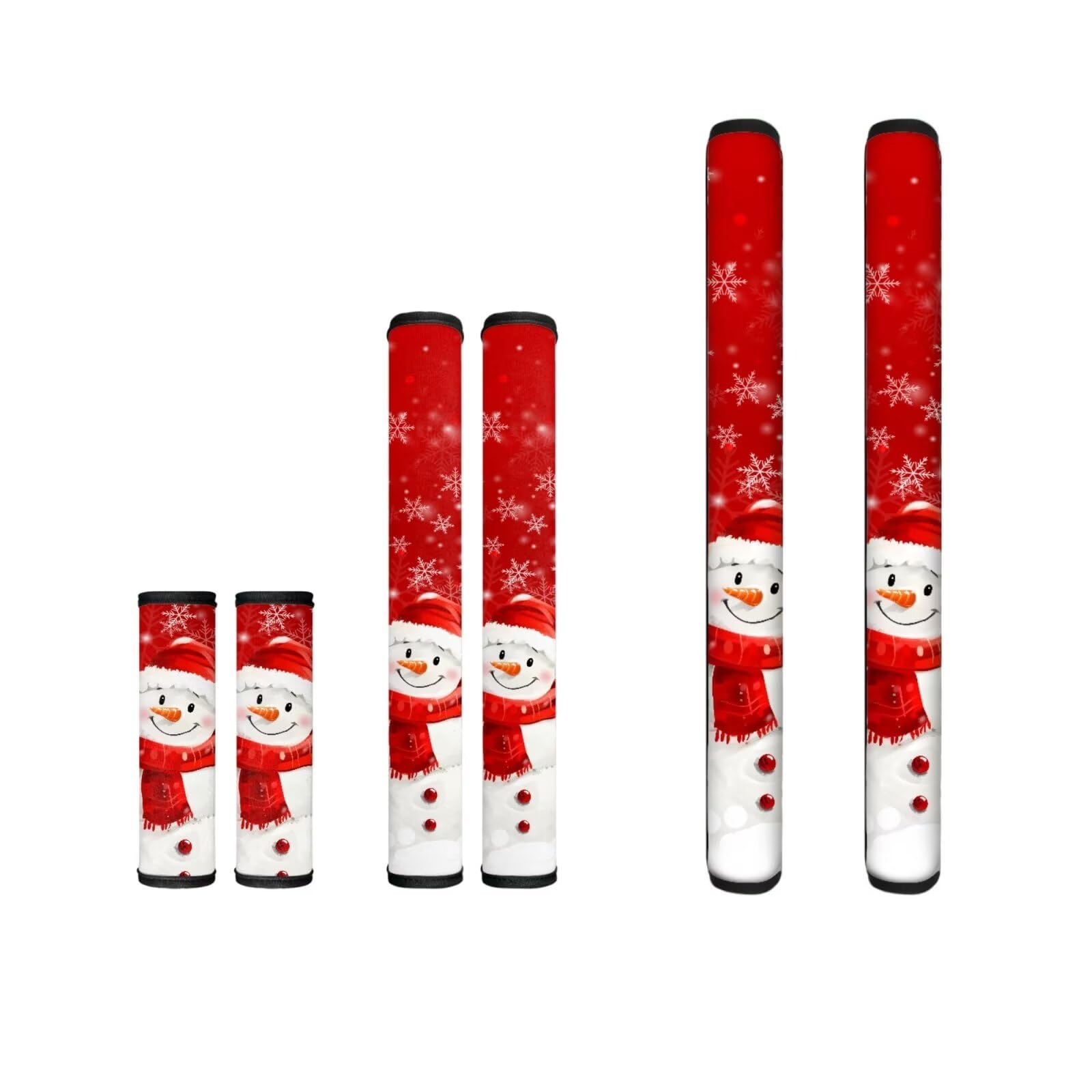 Biyejit Christmas Refrigerator Door Handle Covers Set of 6, Antiskid Protector for Fridge Oven Keep Your Kitchen Appliance Clean from Smudges, Food Stains, Red Snowman