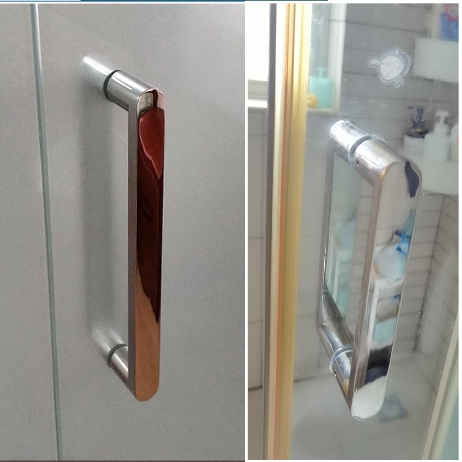 Écran de Douche poignée de Porte Barre d'appui en Acier Inoxydable Coulissant Salle de Bain Boutons de Porte en Verre Ensembles de Remplacement pour cabines de Douche (Taille : 160 mm)