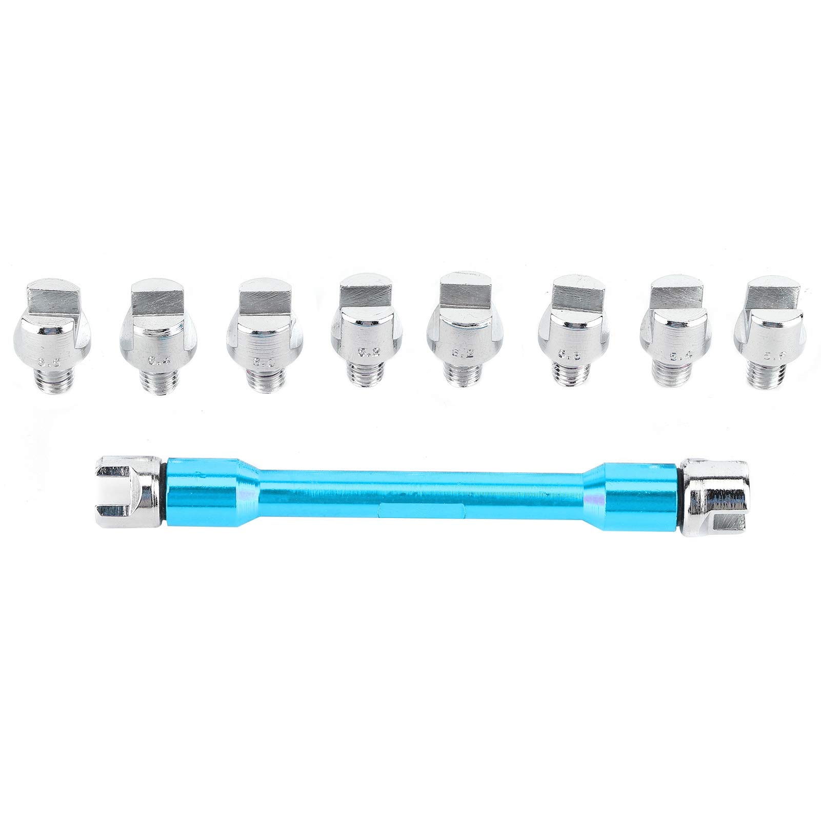 Akozon Strumento Chiave Dinamometrica Universale per Raggi Set di Chiavi CNC 5,0‑6,8 Lunghezza 93 Mm/3,7 Pollici Per la Maggior Parte delle Moto(Un blu))