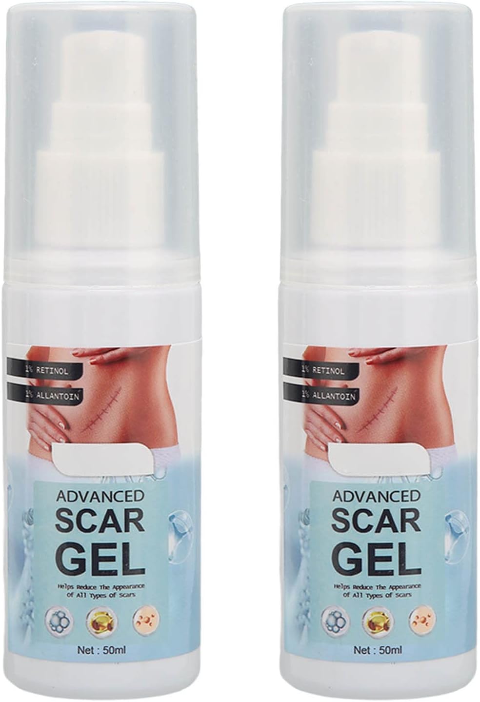 50ml Allantoin Vitamin E Hydrate Renew Smoothing Scar Gel, 2Pcs Stretch