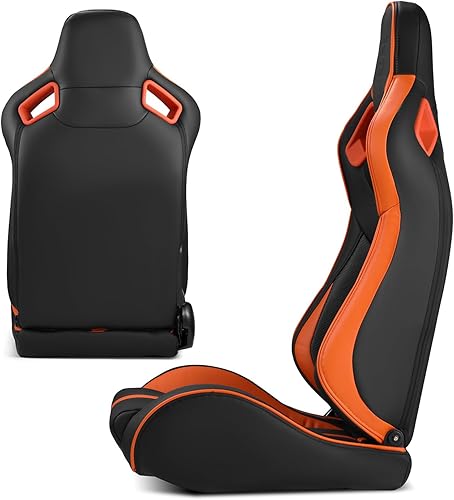 Miniatura 10 de ModifyStreet Universal PVC Cuero Reclinable Negro con RosaAzul Racing Asientos Derecha Izquierda Serie VIPER