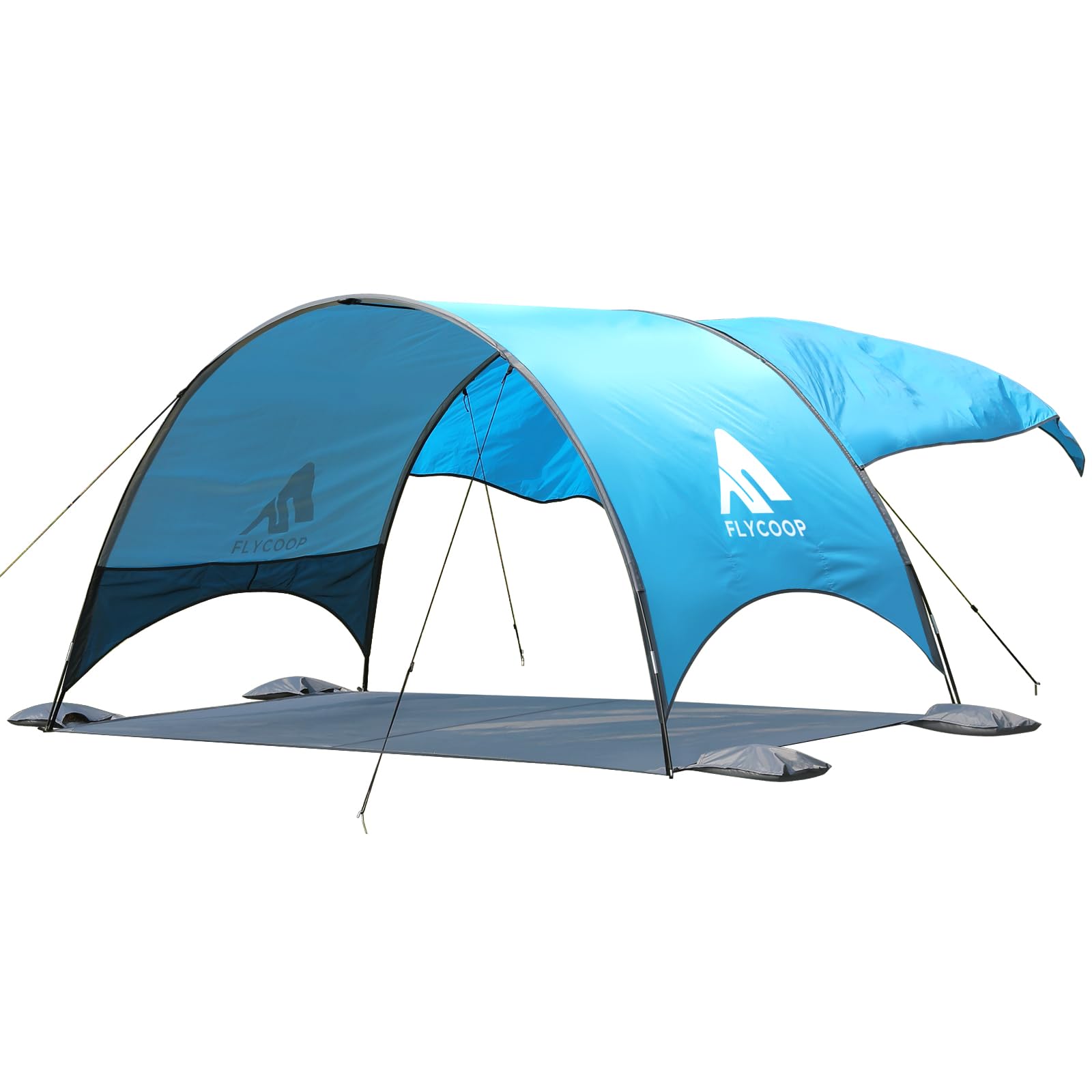 Strandmuschel mit UV-Schutz UPF 50+ – Tragbares Beach Canopy & Sonnenschutz für Strand, 360° Belüftung, 4 Sandsäcke, Doppelte Taschen, Heringe & Seile