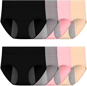 Leakproof Women's High Waisted Incontinence Panties, Reusable Washable Period Underwear