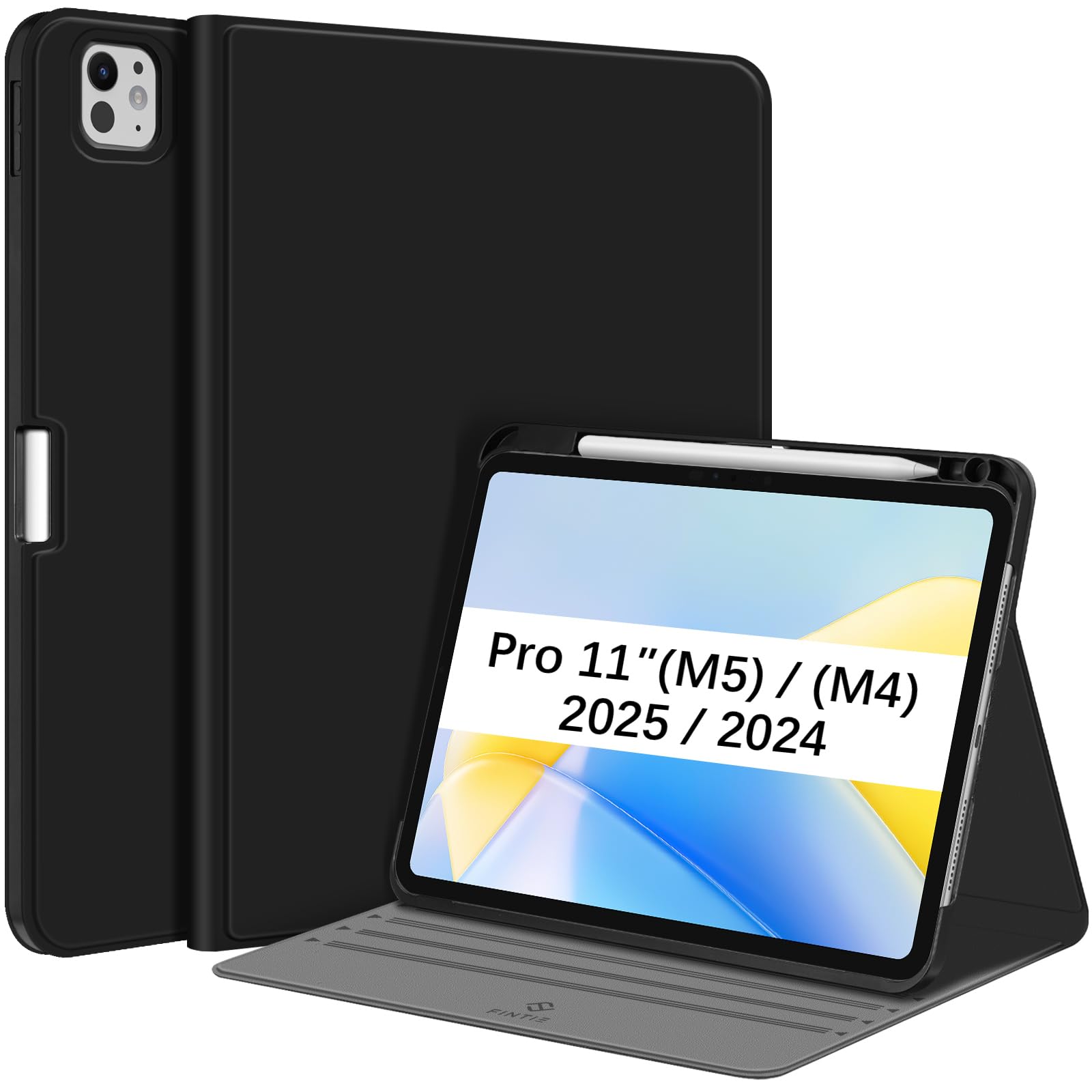 Fintie Magnetic Case for iPad Pro 11-inch (M5) 2025 / (M4) 2024 - [Built-in Pencil Holder] Multiple Angles Viewing Hard Shell Smart Stand Cover, Auto