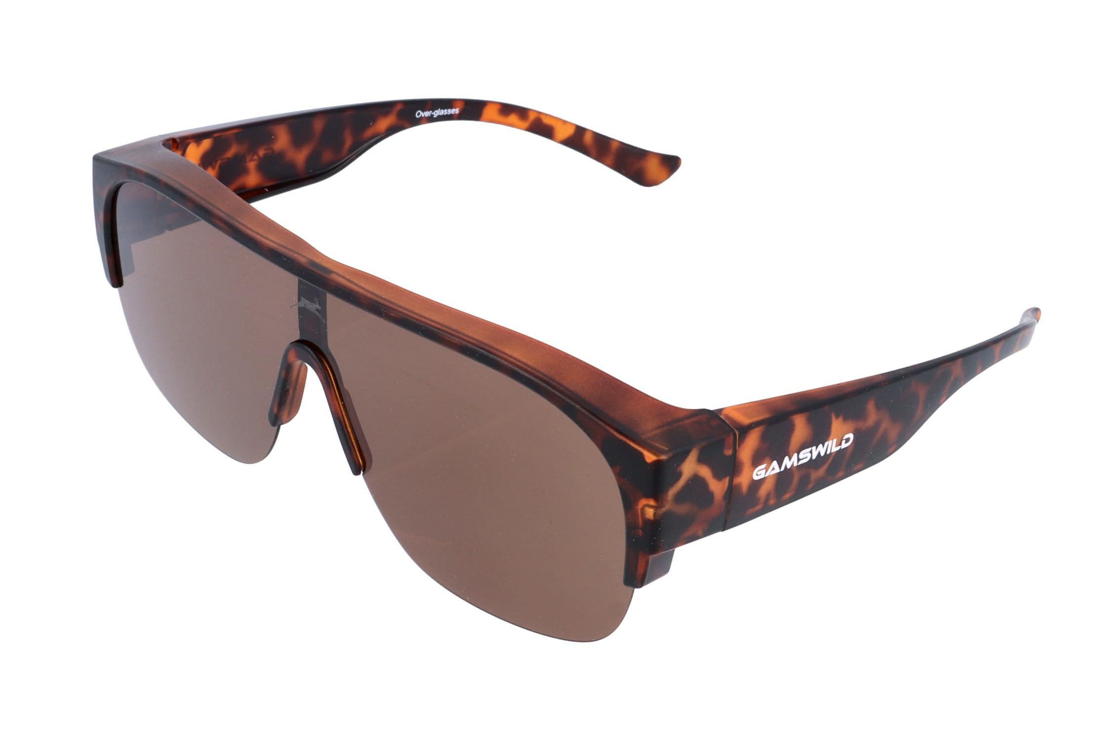 Gamswild WO7530 okulary przeciwsłoneczne, okulary sportowe, okulary z półoprawkami, dla kobiet i mężczyzn, unisex, szare, brązowe, czarno-czerwone