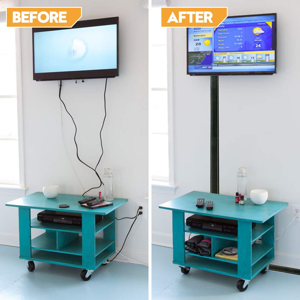 Cubierta de cable de suelo de 20 pies, protector de cable de suelo de 3 canales que contiene cables, cables y cables, perfecto para oficina, hogar, taller, almacén, concierto u otros alrededores al