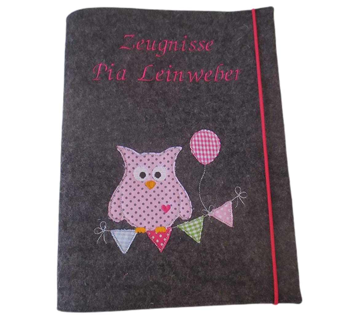 Zeugnismappe Wollfilz Mappe Zeugnisse DIN A4 Grundschule Schule