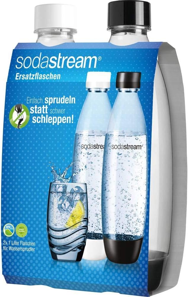 NIMOE SteelStream Edelstahlflasche Für Sodastream & Aarke - 1L Spülmaschinenfest