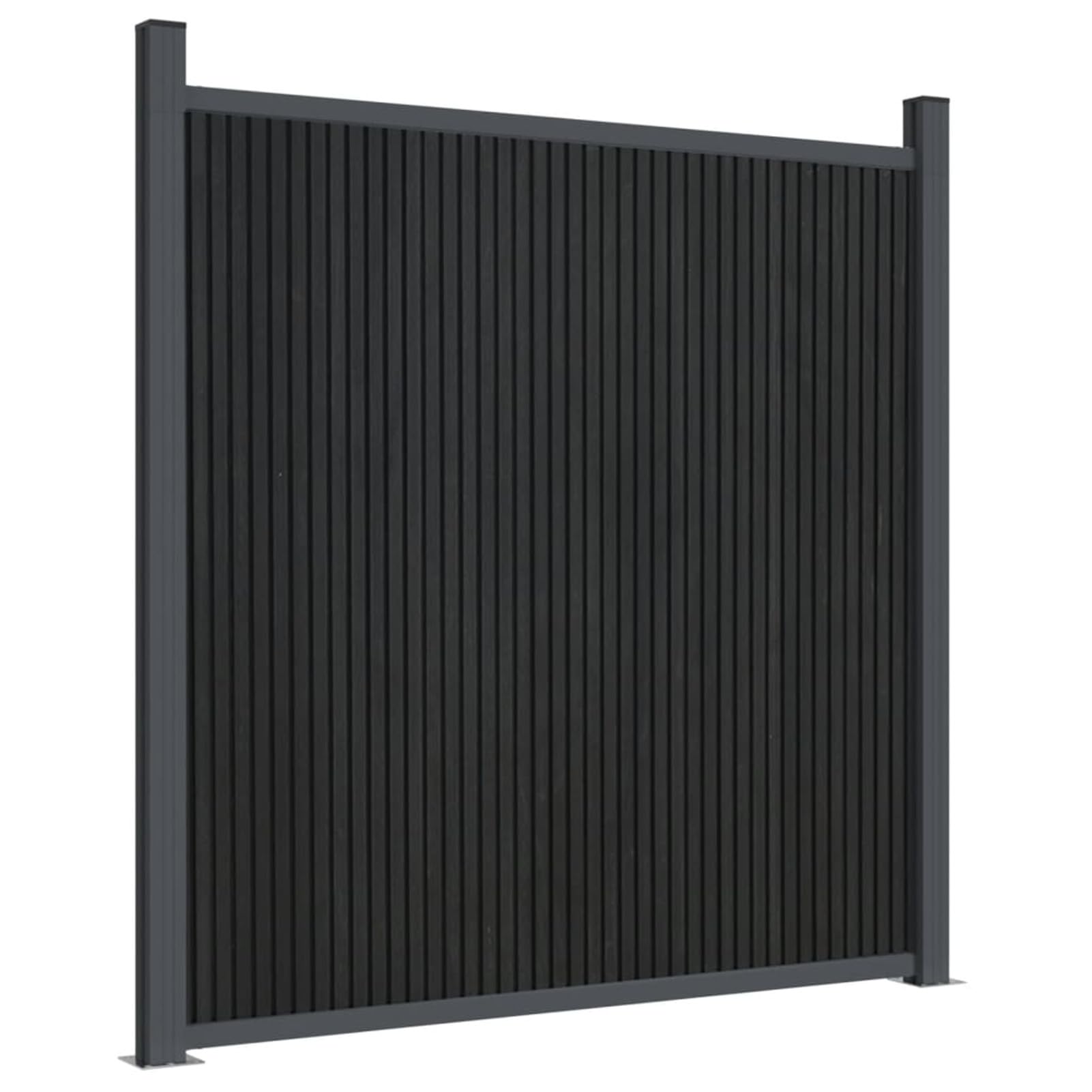 Panel de valla gris 173 x 186 cm WPC, juego de paneles para valla de jardín, material WPC robusto y duradero, sistema modular con opciones de montaje flexibles, componentes de aluminio y acero