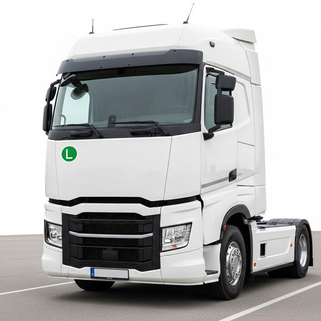 L-Schild Aufkleber LKW Lärmarm – Laminiert & Wetterfest Grüner Punkt mit weißem L – 1x | 2x | 10x Flottenset | Ø 22 cm Made in Germany, Anzahl der Artikel: 10 Stück