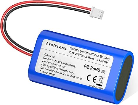 7.4V 2600mAh Rechargeable Battery Lithium li ion Batteries with XH2.54-2P Connector for Electronics, Lighting, Equipment 7.4v Battery Pack