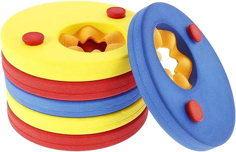 VGEBY 6PCS EVA Foam Discs for Swimming Aid Kids, Children's Arm Floating Plate (Rainbow meteor)