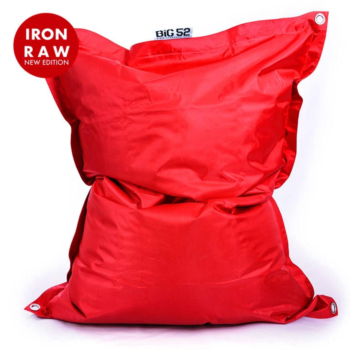 LIVEDECO - Housse Vide Pouf Géant XL Imperméable Extérieur Outdoor Rouge Iron RAW BiG52