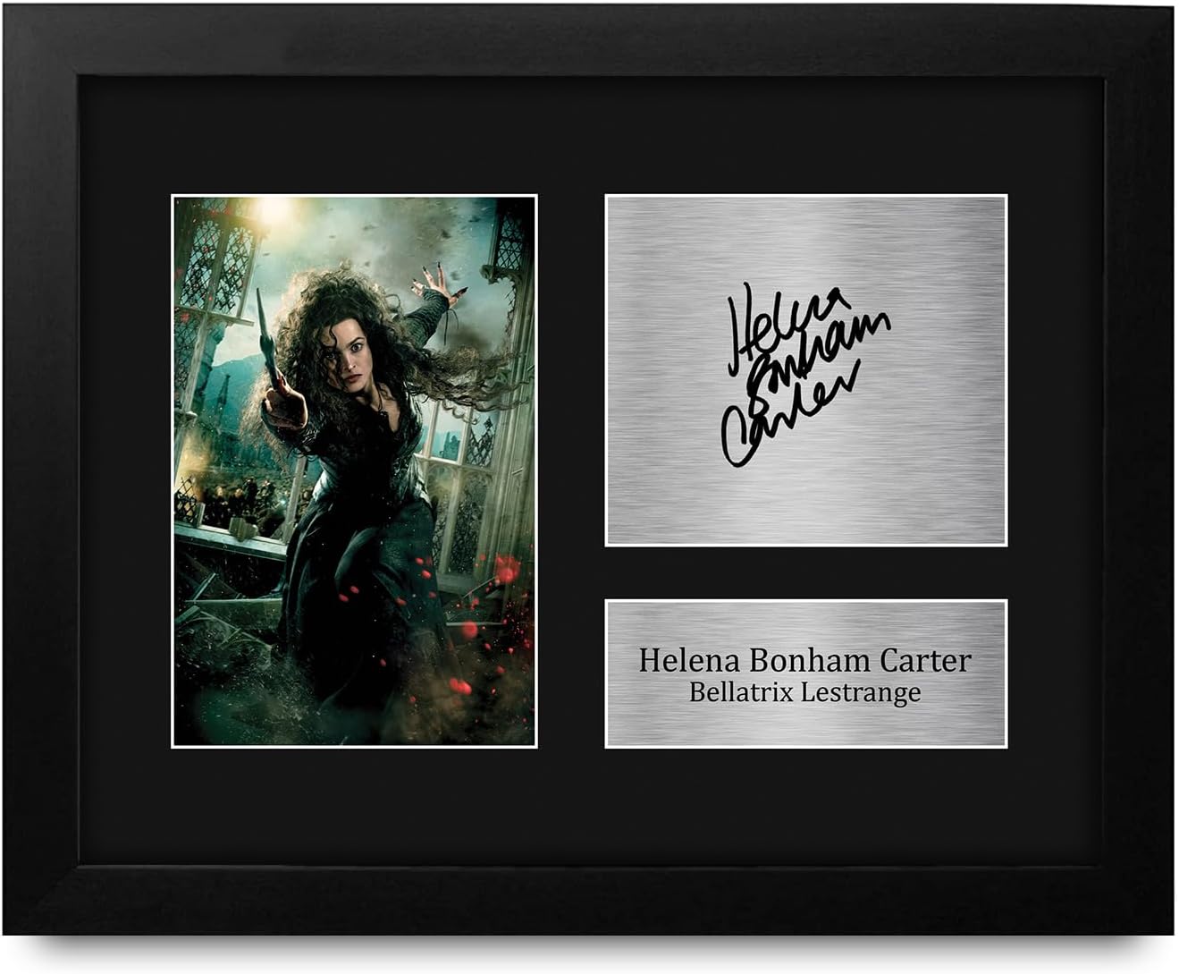 HWC Trading Helena Bonham Carter Harry Potter Gifts Printed Signed Autograph Picture for Movie Memorabilia Fans - US Letter Framed (ID-007977)