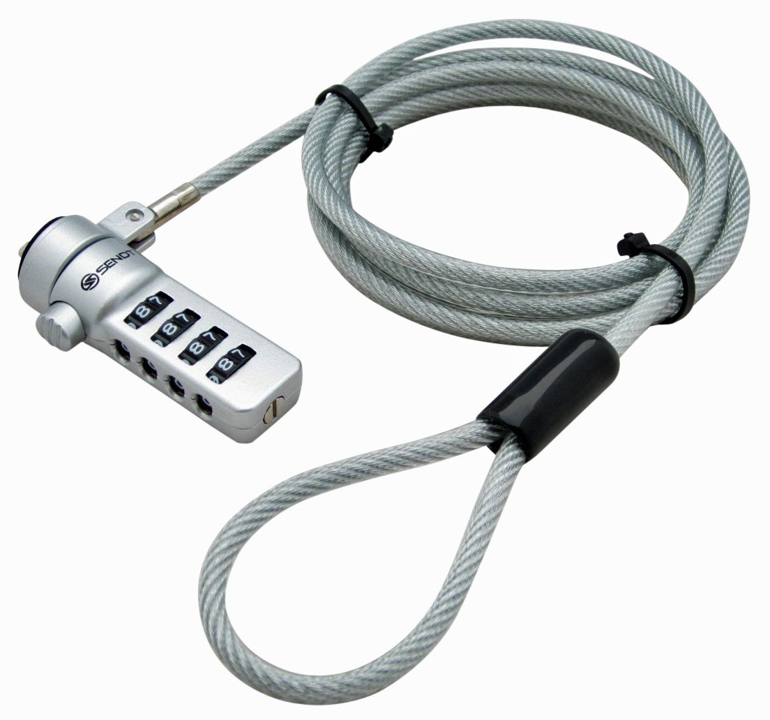- Sendt Notebook/Laptop Combination Lock Security Cable (Silver)