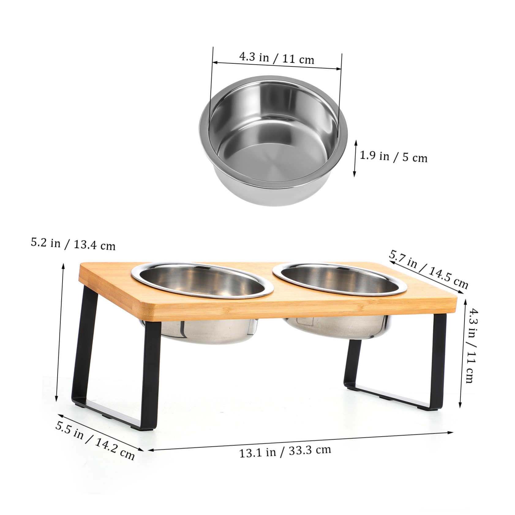 DOITOOL Comedero Gato Elevado con Soporte Antideslizante Cuencos Dobles de Acero Inoxidable para Comida y Agua Estación de Alimentación Ergonómica para Gatos Diseño Moderno y Funcional