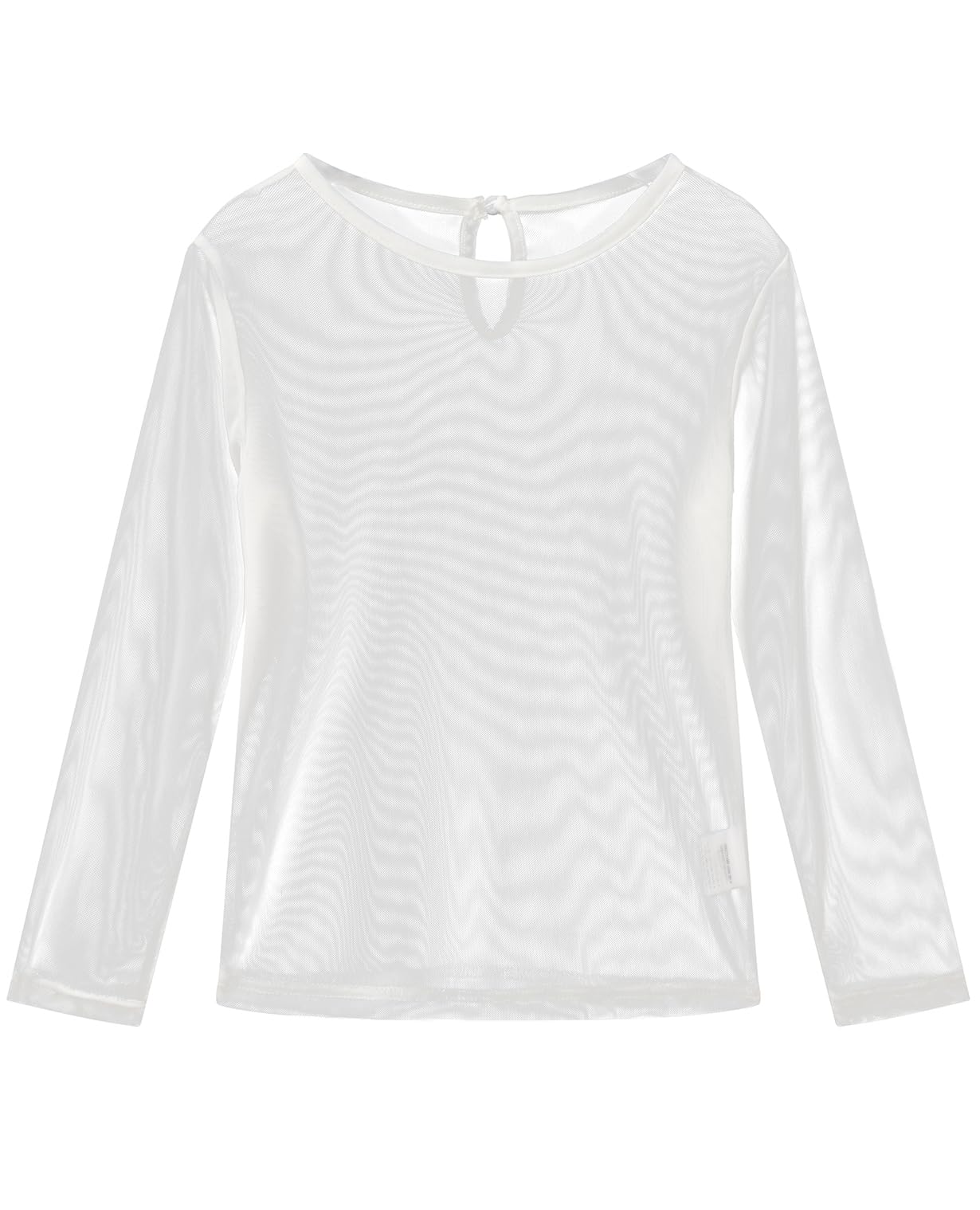 Noomelfish Girls Lace Long Sleeve Layering Tops Sheer Mesh Tee Shirts Blouse (5-12 Years)