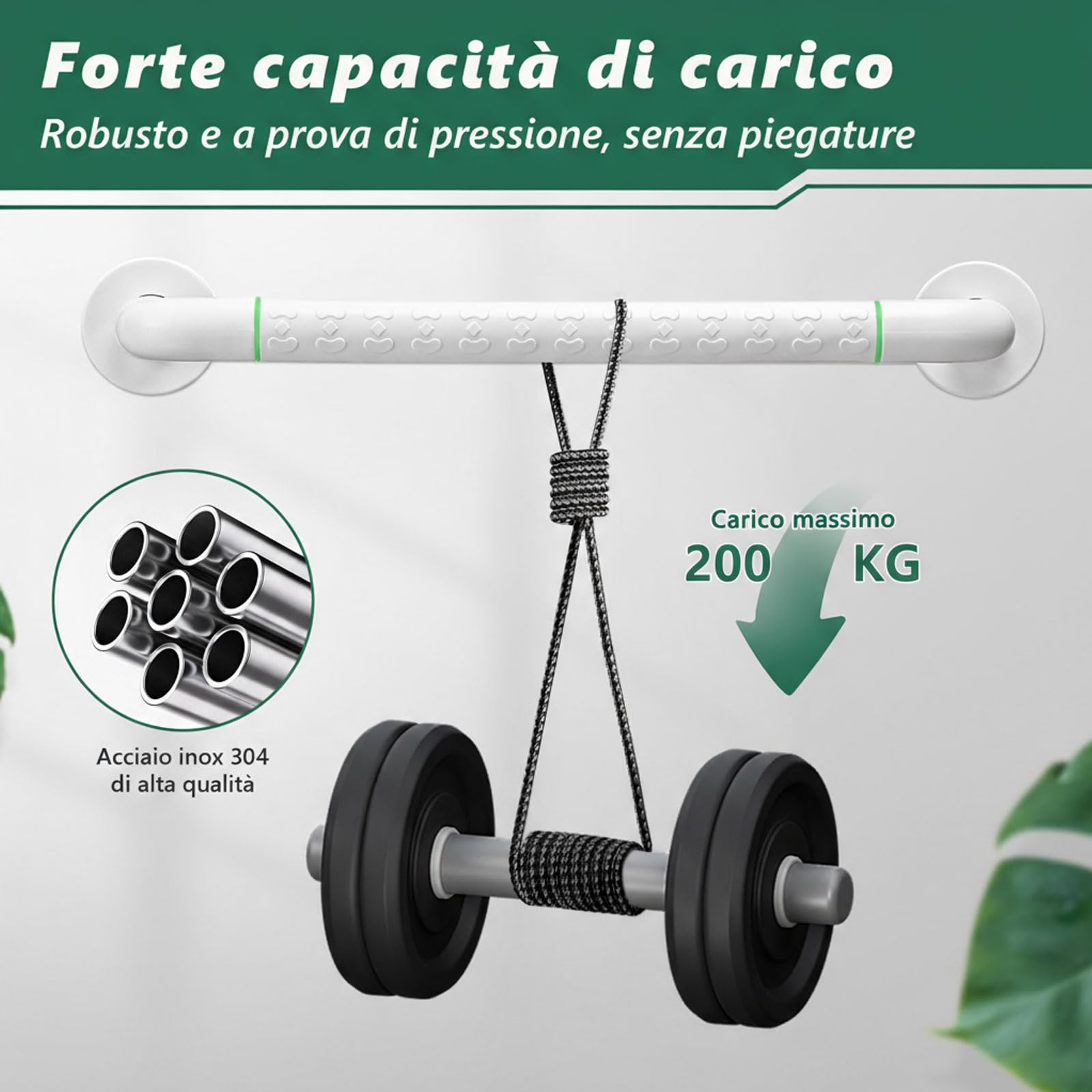 2 x 50 cm Maniglia per doccia – Maniglia in acciaio inox