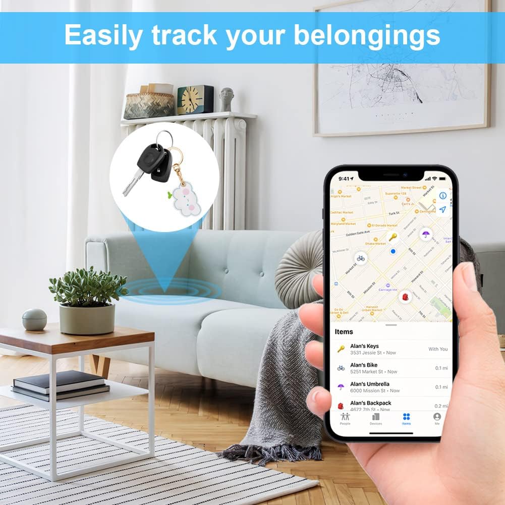Compatible with AirTag Case Keychain, Cartoon Air Tag Keychain Compatible with Apple Airtags Holder, PU Leather Keyring Case, Item Finders Accessories for Pets, Luggage, Wallet, Backpacks - Image 2
