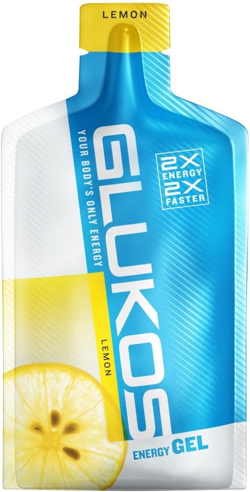 Glukos, Glucose Energy Gel, Lemon 2.4 oz, 12 Pack