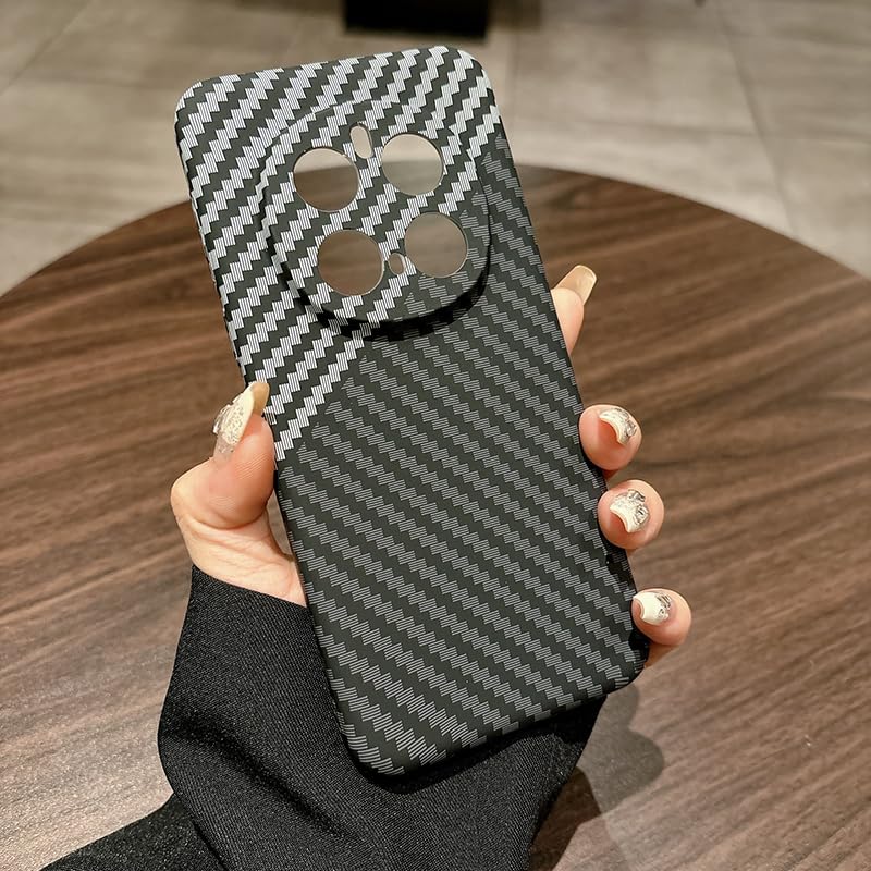 Case for Honor Magic 7 Pro: Ultra Thin and Lightweight Aramid Carbon Fiber Shell for Honor Magic 7 Pro Case (Black/silver)