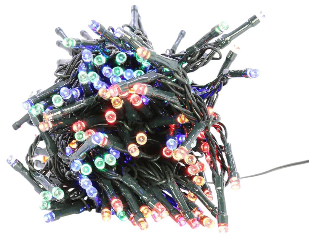 The Christmas Workshop Multi-Coloured 75490 240 Static String Lights / Christmas Tree Lights / Mains Operated / Indoor Or Outdoor Fairy Lights / 16.7 Metres