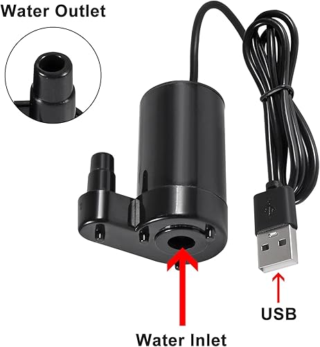 Miniatura 3 de UMLIFE 5 unidades DC 3-5V USB micro sumergible mini bomba de agua sin escobillas de bajo ruido para acuarios, pecera, estanque, fuente hidropónica