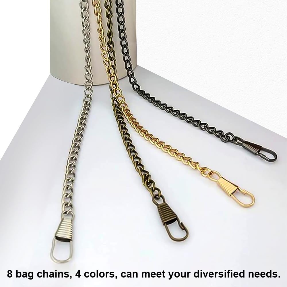 Qiwenr Lot De 2 Chaînes De Sac, 120 Cm En Métal Avec Boucles, Chaîne