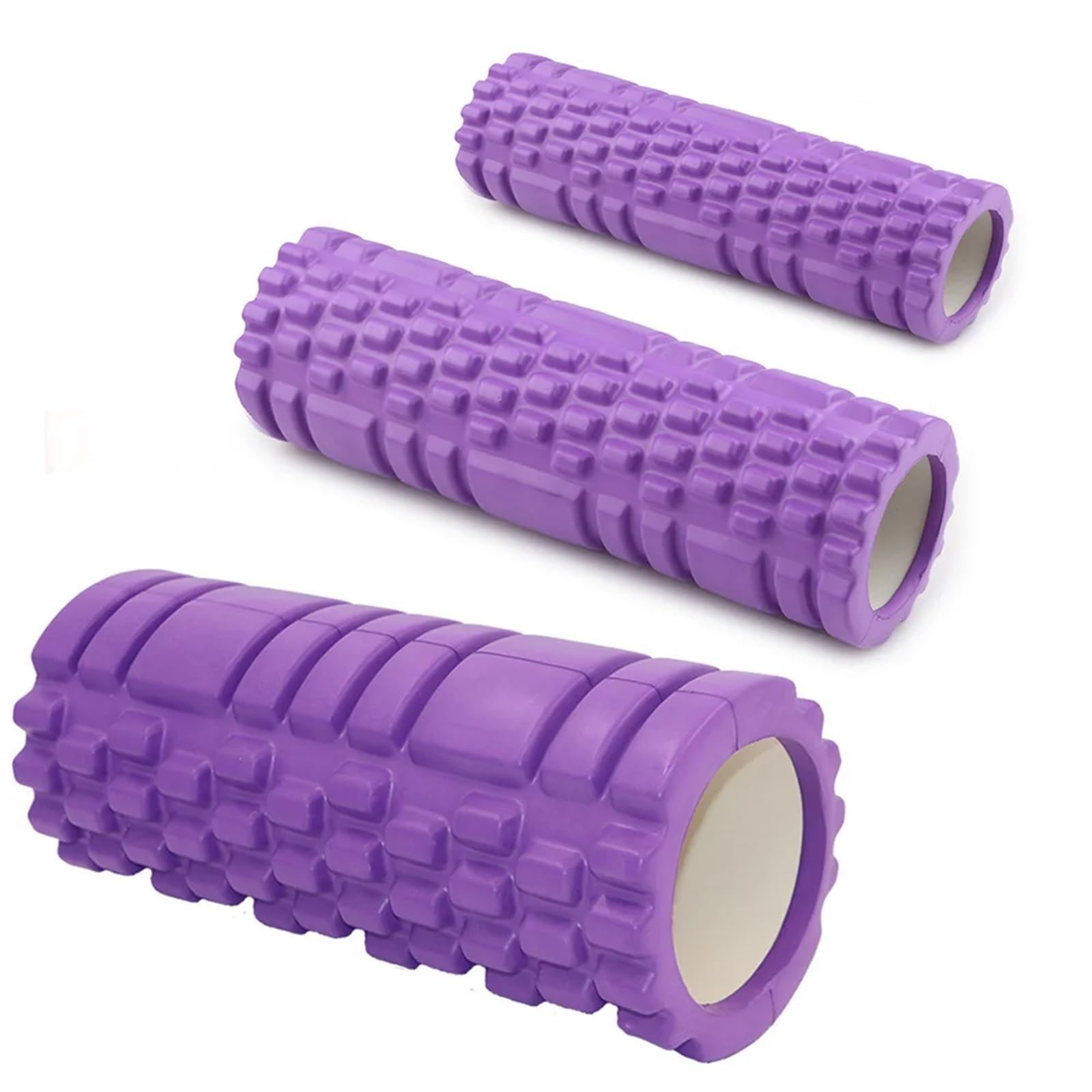 Rullo in Schiuma Fitness Yoga Colonna Blocco Yoga for Palestra Massaggio Griglia Trigger Point Esercizio terapeutico Foam Roller(L Purple)