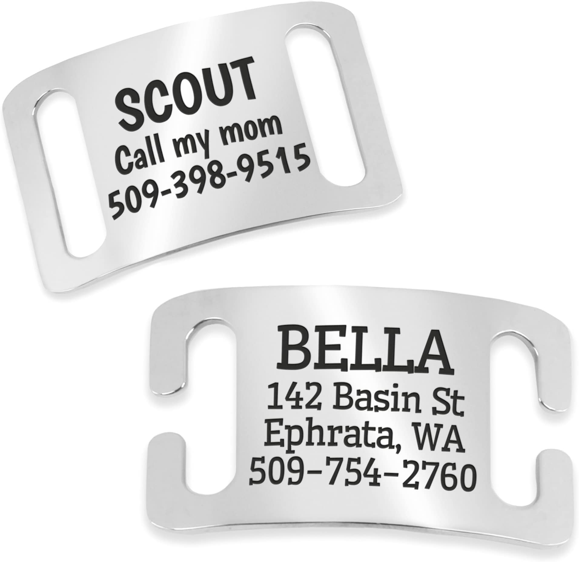 Custom Stamped Brass Dog Collar Name Plate ID Tag Pet